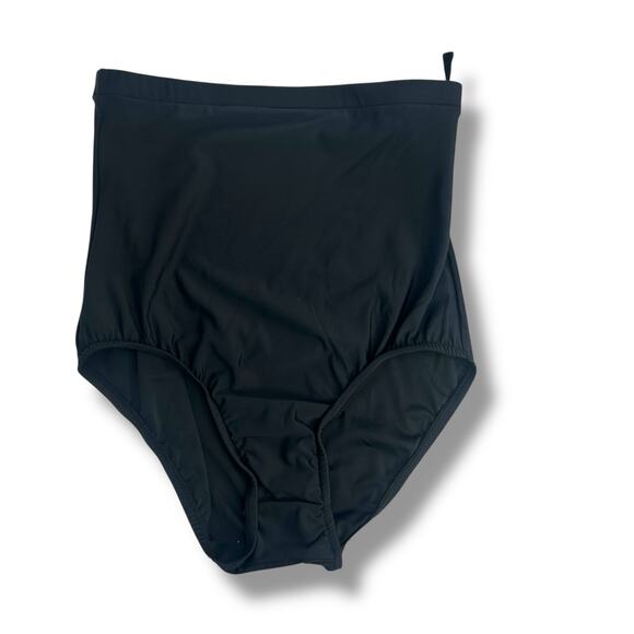 NEW Swim Solutions Black High Waist Bottoms Size 10 Full Coverage Slimming NWT - Picture 1 of 7